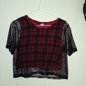 Blush Flannel Crop Top